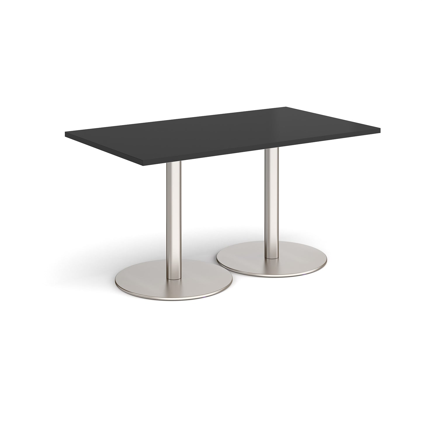Monza rectangular dining table with flat round bases - MDR1400-BS-BK