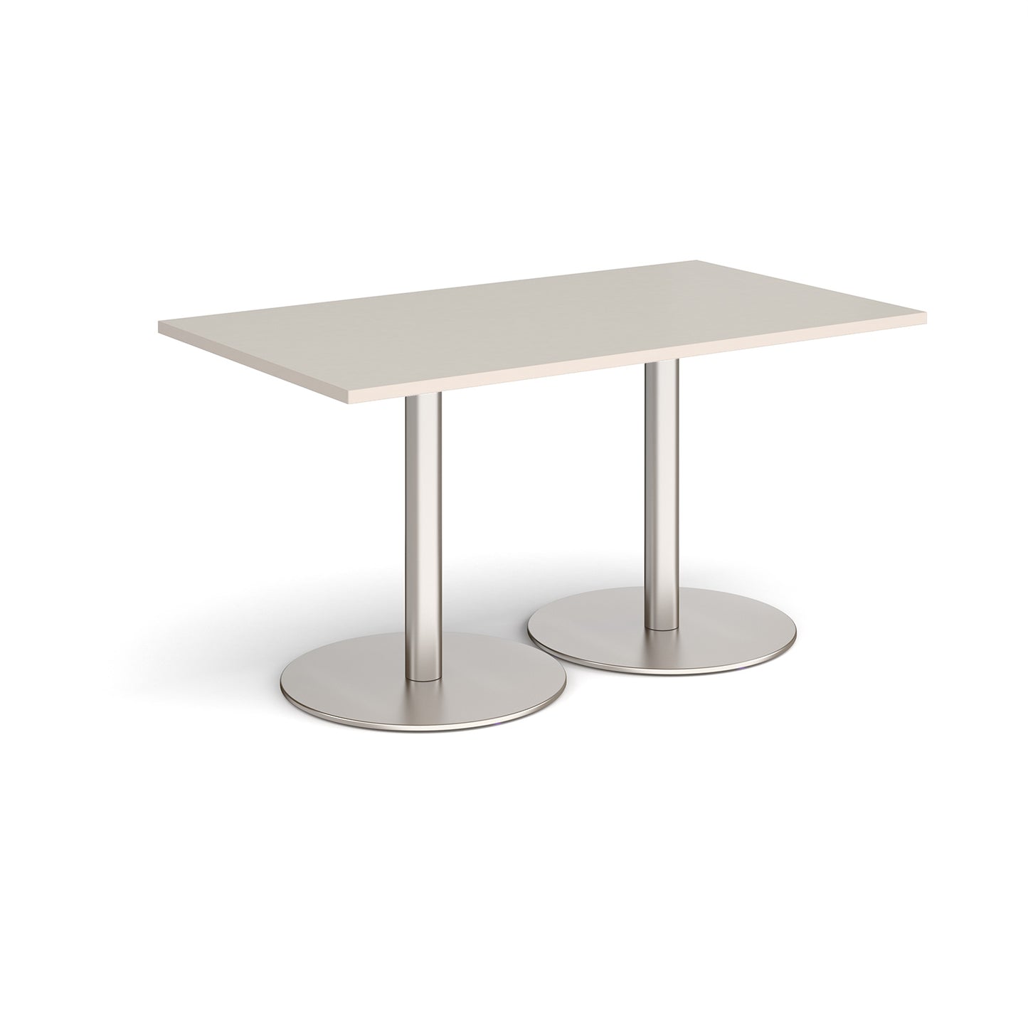 Monza rectangular dining table with flat round bases - MDR1400-BS-LG