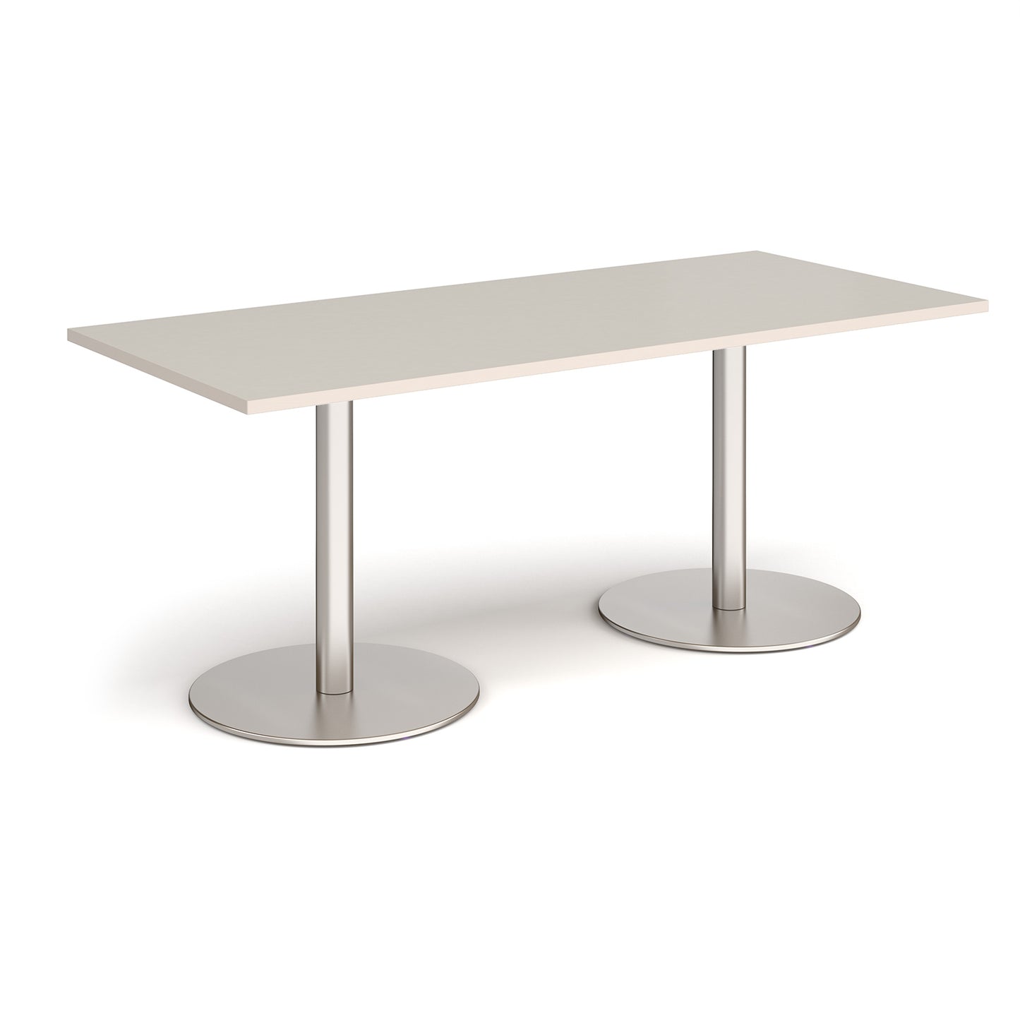 Monza rectangular dining table with flat round bases - MDR1800-BS-LG
