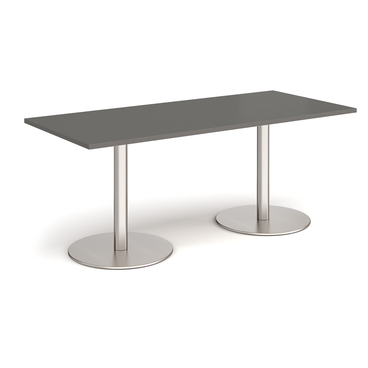 Monza rectangular dining table with flat round bases - MDR1800-BS-OG