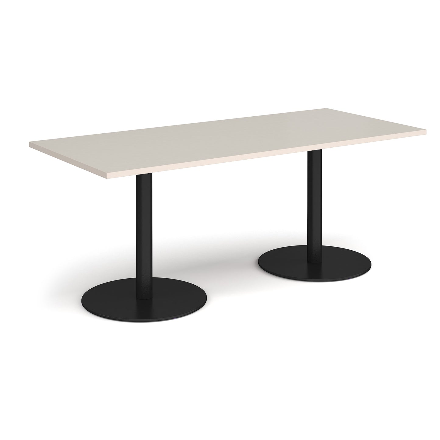 Monza rectangular dining table with flat round bases - MDR1800-K-LG