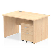 Impulse Panel End Straight Desk With Mobile Pedestal