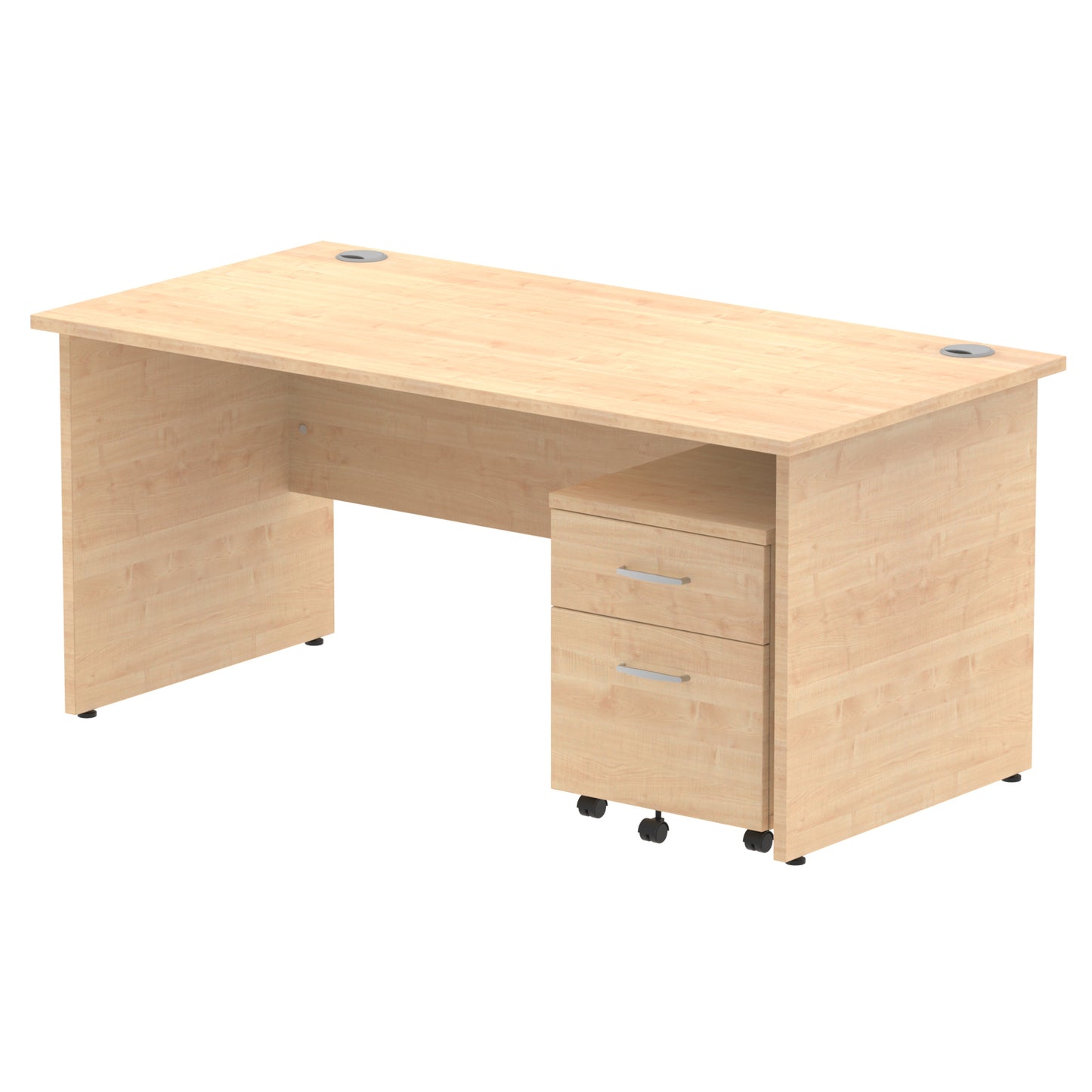 Impulse Panel End Straight Desk With Mobile Pedestal