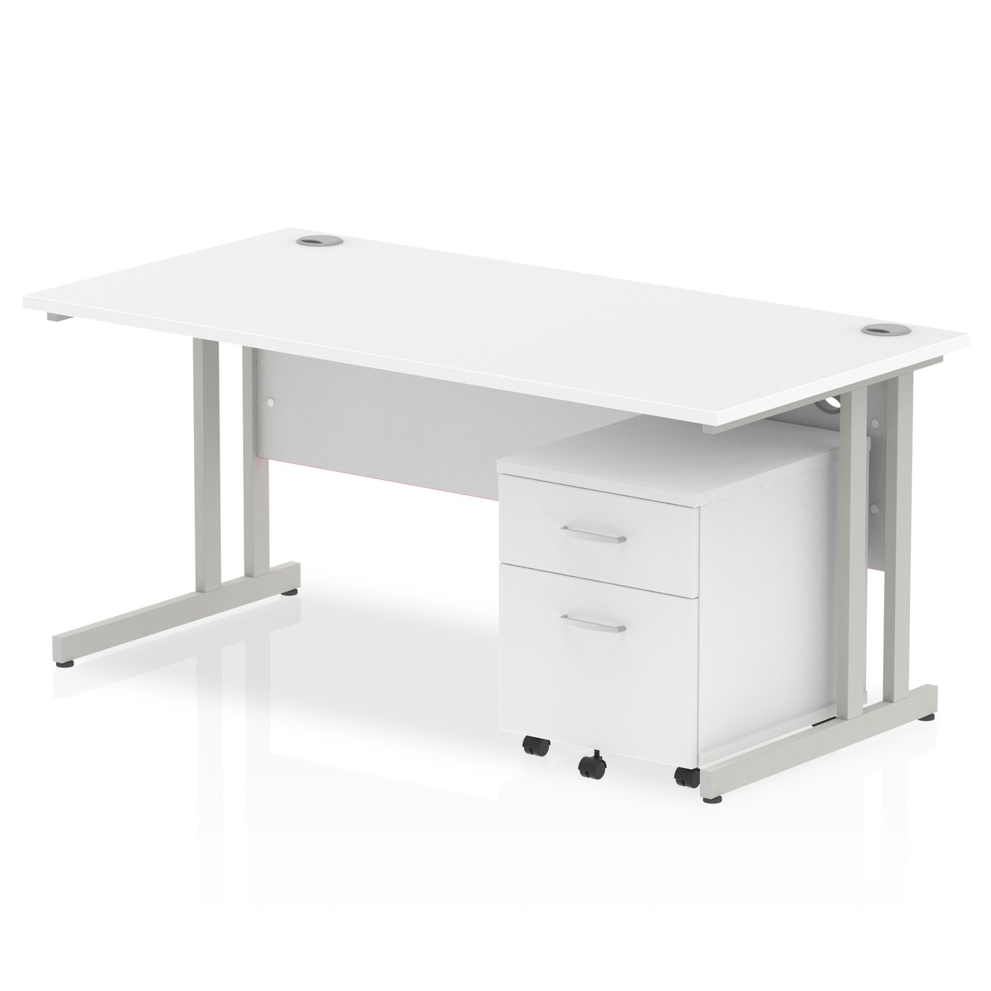 Impulse 1600mm Cantilever Straight Desk With Mobile Pedestal