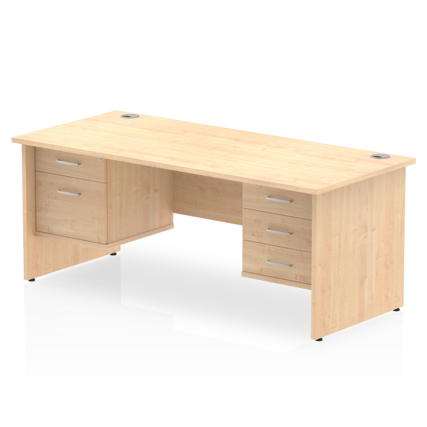 Impulse 1600mm Panel End Straight Desk With Two Fixed Pedestal