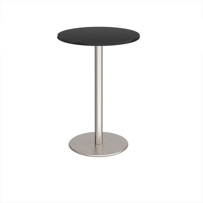 Monza circular poseur table with flat round base - MPC800-BS-BK