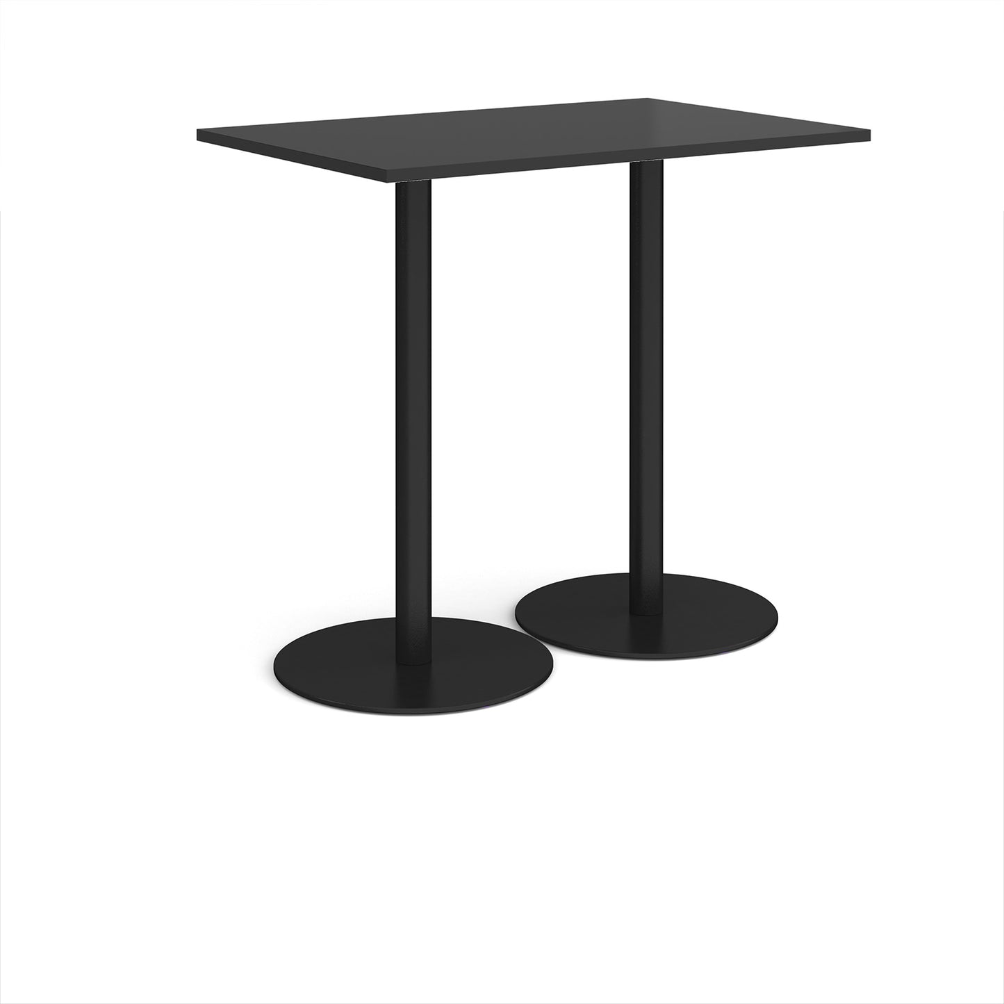 Monza rectangular poseur table with round bases - MPR1200-K-BK
