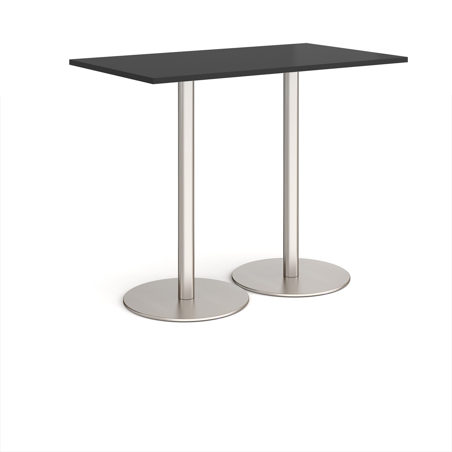 Monza rectangular poseur table with round bases - MPR1400-BS-BK