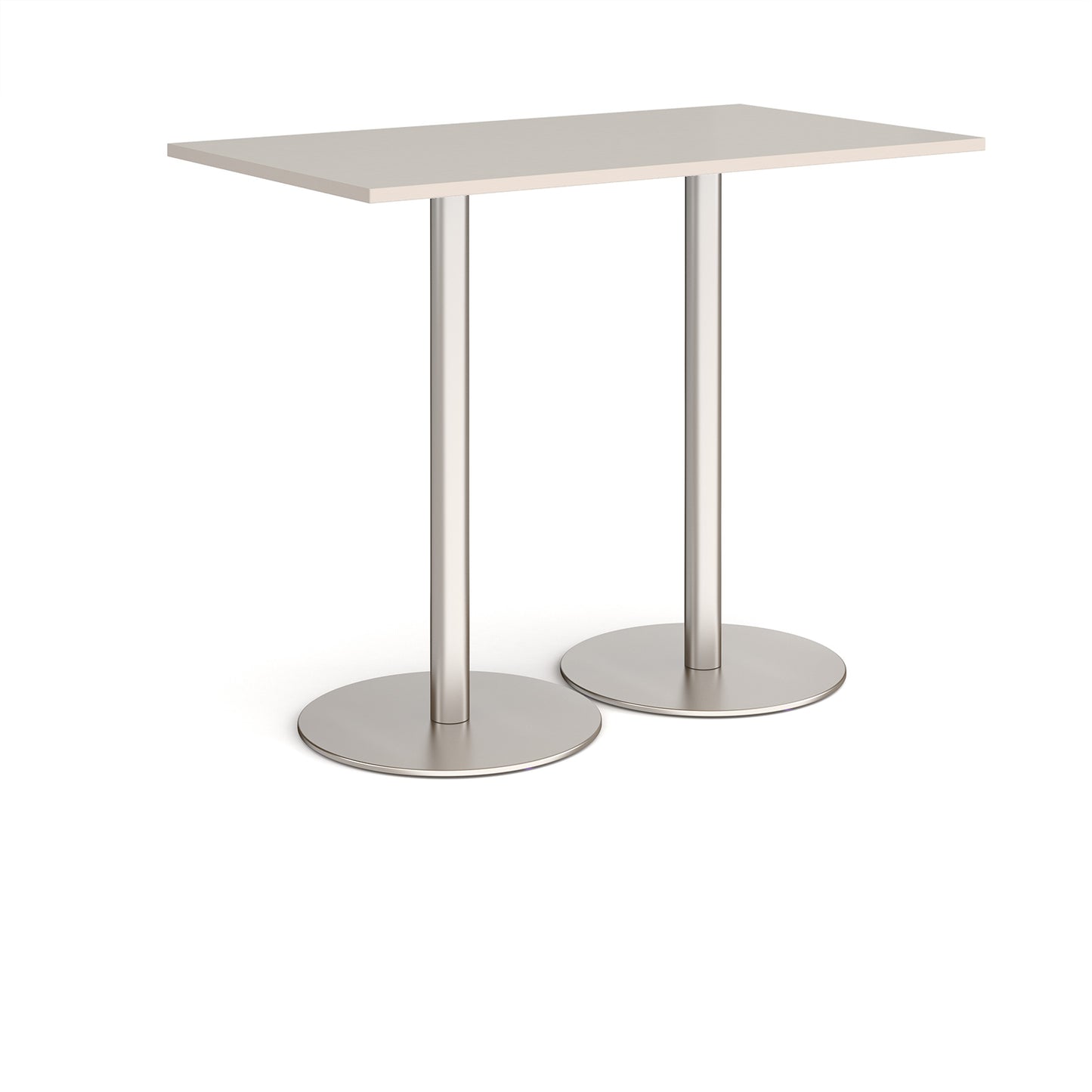 Monza rectangular poseur table with round bases - MPR1400-BS-LG