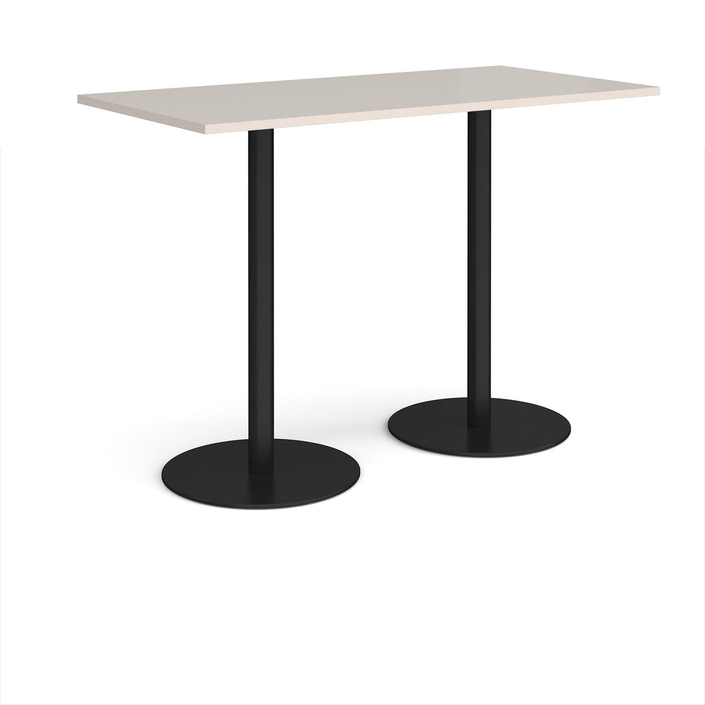 Monza rectangular poseur table with round bases - MPR1600-K-LG