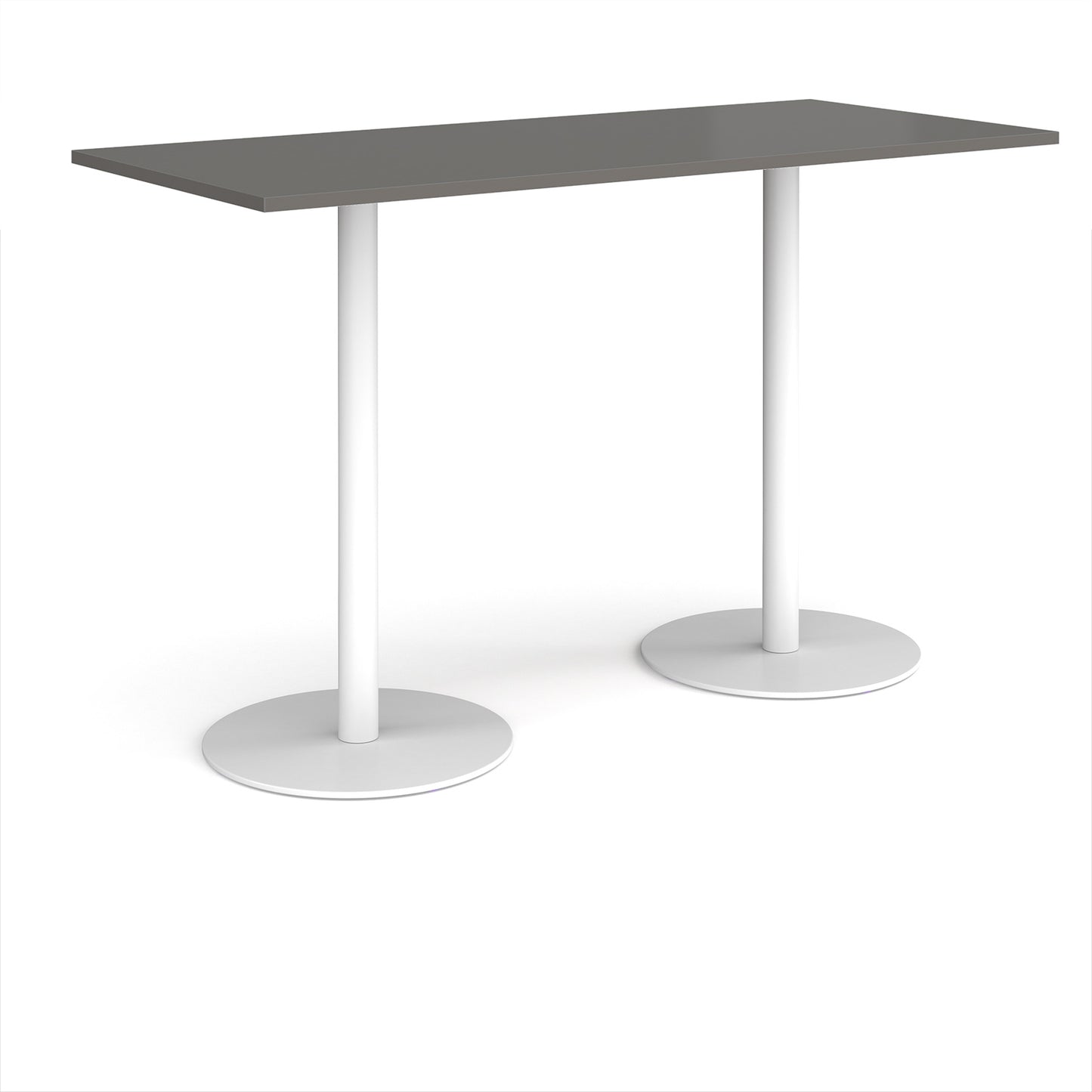 Monza rectangular poseur table with round bases - MPR1800-WH-OG