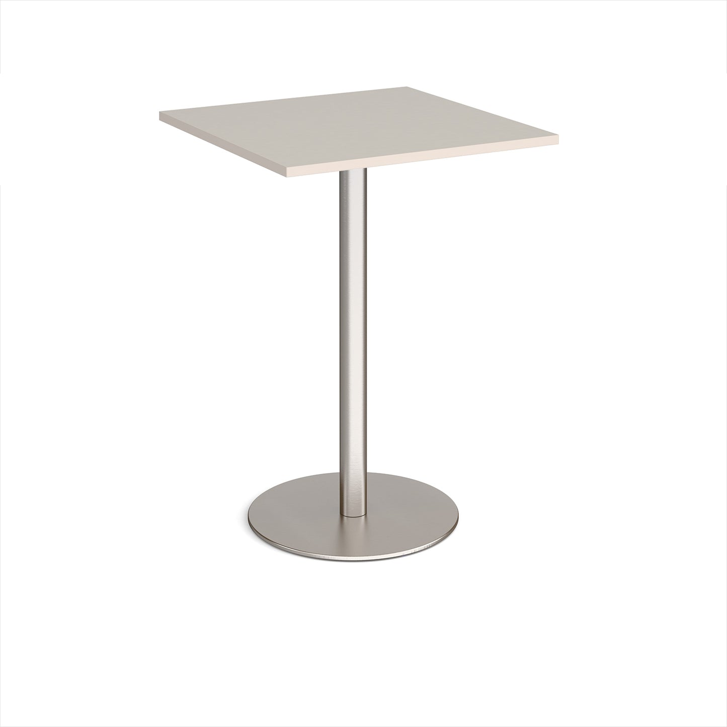 Monza square poseur table with flat round base - MPS800-BS-LG