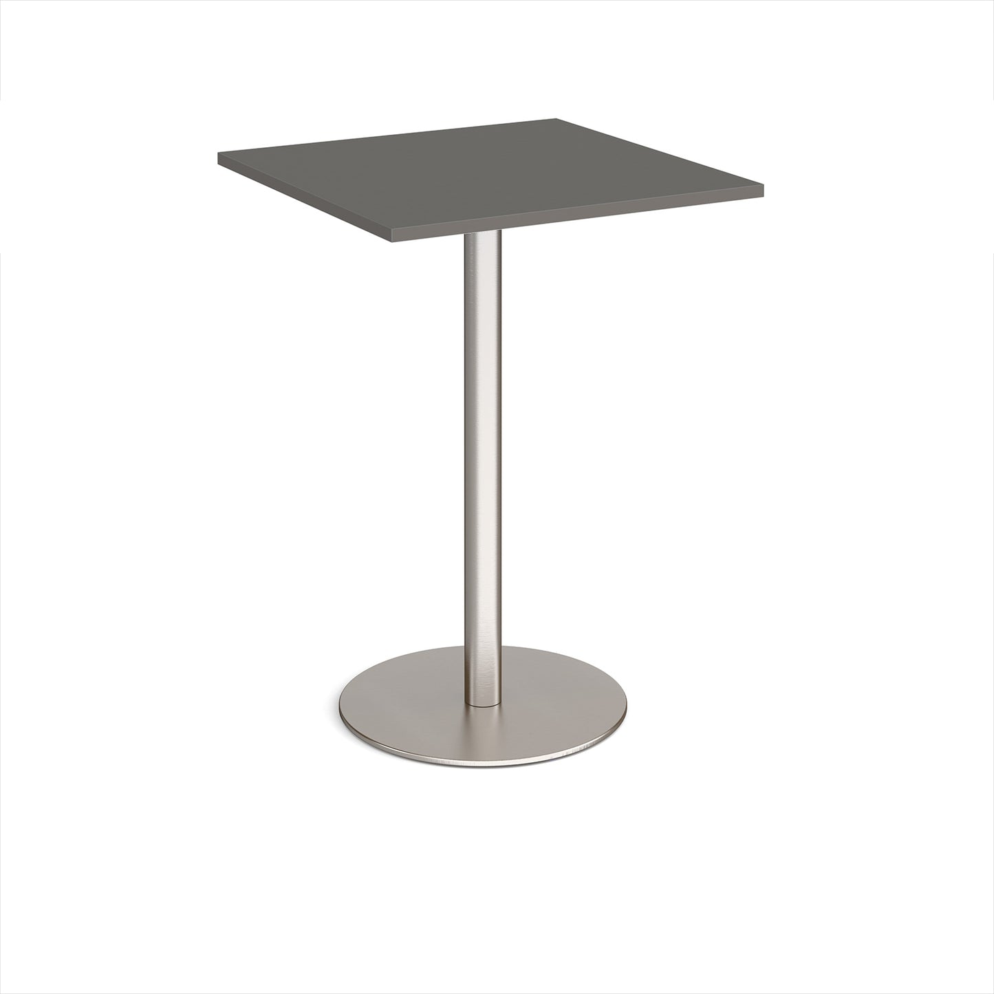 Monza square poseur table with flat round base - MPS800-BS-OG