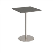 Monza square poseur table with flat round base