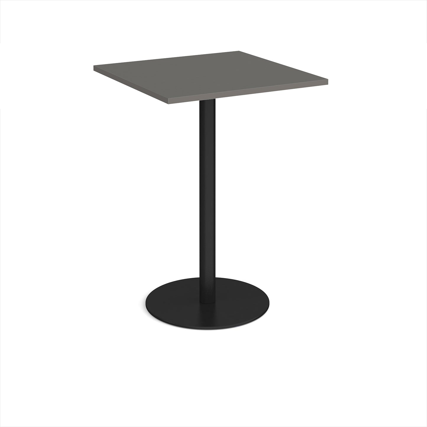Monza square poseur table with flat round base - MPS800-K-OG