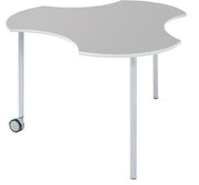 Metalliform Connect Shaped Table with Castors - 940 x 890mm