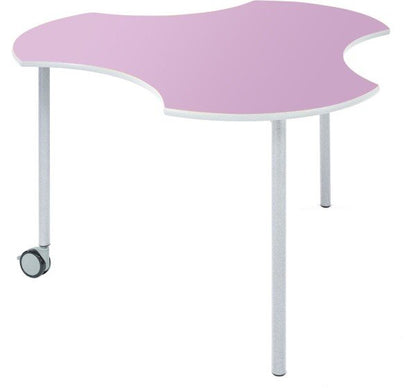 Metalliform Connect Shaped Table with Castors - 940 x 890mm