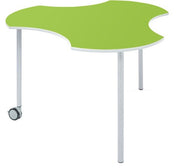 Metalliform Connect Shaped Table with Castors - 940 x 890mm