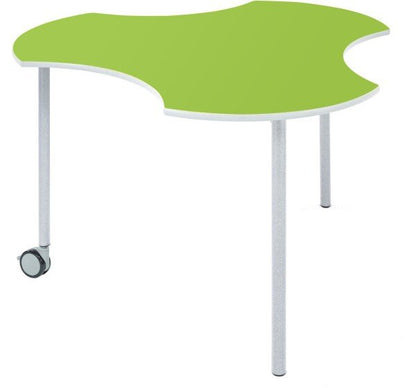 Metalliform Connect Shaped Table with Castors - 940 x 890mm
