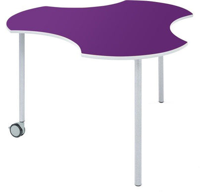Metalliform Connect Shaped Table with Castors - 940 x 890mm