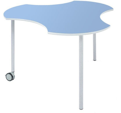 Metalliform Connect Shaped Table with Castors - 940 x 890mm
