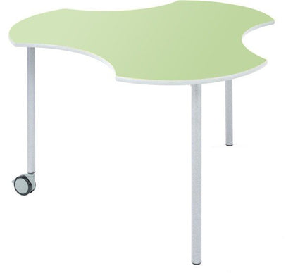 Metalliform Connect Shaped Table with Castors - 940 x 890mm
