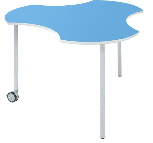 Metalliform Connect Shaped Table with Castors - 940 x 890mm