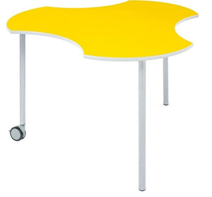 Metalliform Connect Shaped Table with Castors - 940 x 890mm