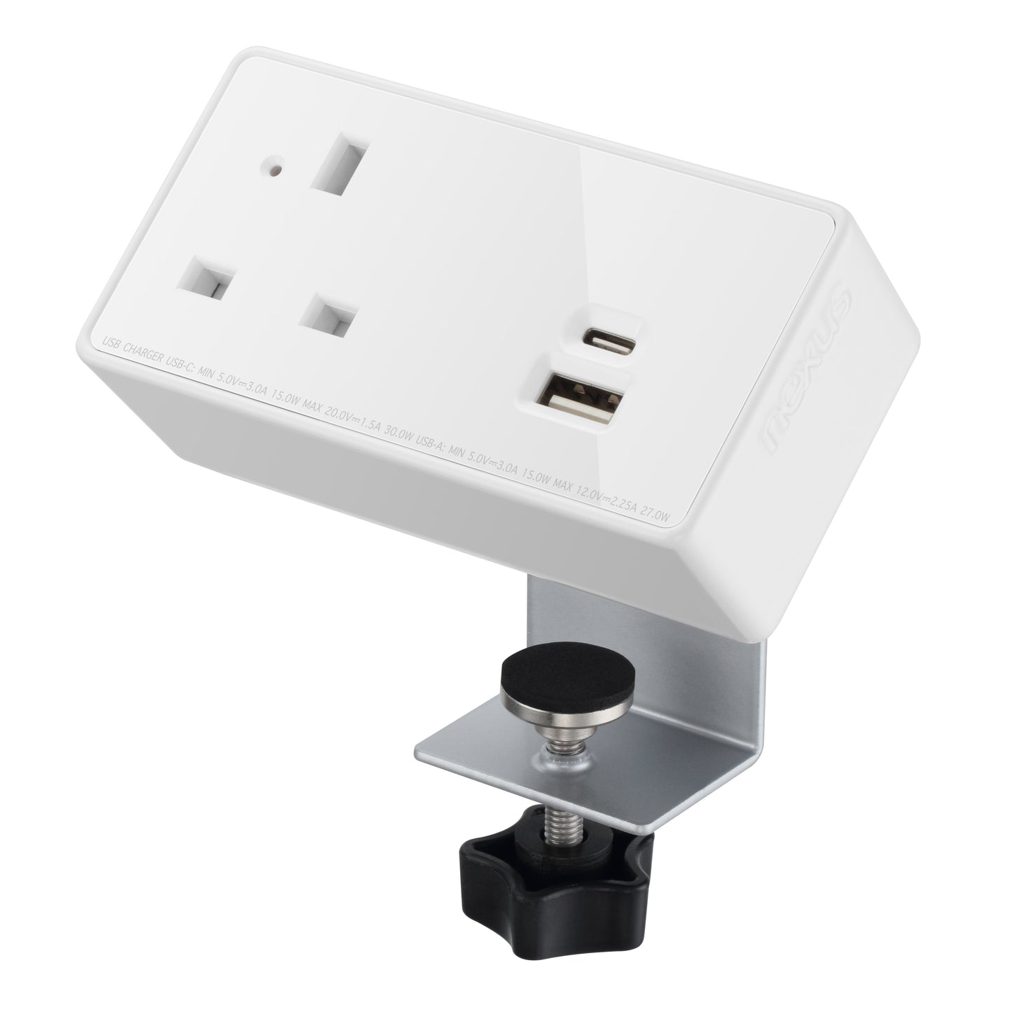 Desktop Power Module x1 240V UK Socket and 30W USB-C, 27W USB-A|White-White