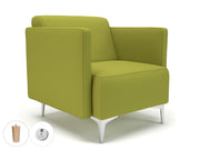 Napa Slim Arm 75cm Wide Armchair in Warwick Dolly Fabric with Socket