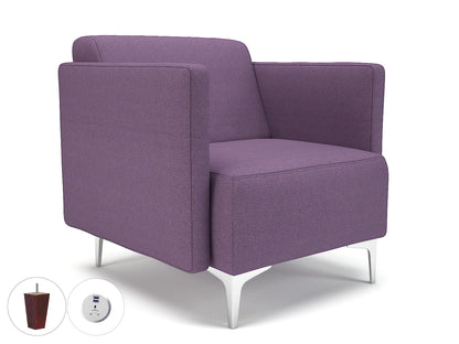 Napa Slim Arm 75cm Wide Armchair in Camira Era Fabric with Socket