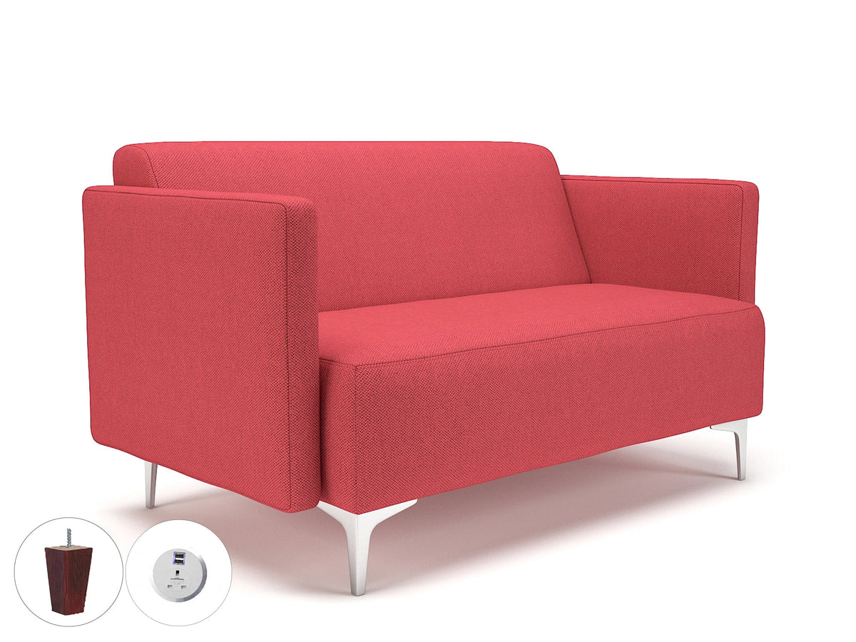 Napa slim arm 125cm wide sofa in camira era fabric with socket cycle ebony wood
