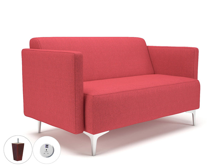 Napa slim arm 125cm wide sofa in camira era fabric with socket cycle ebony wood
