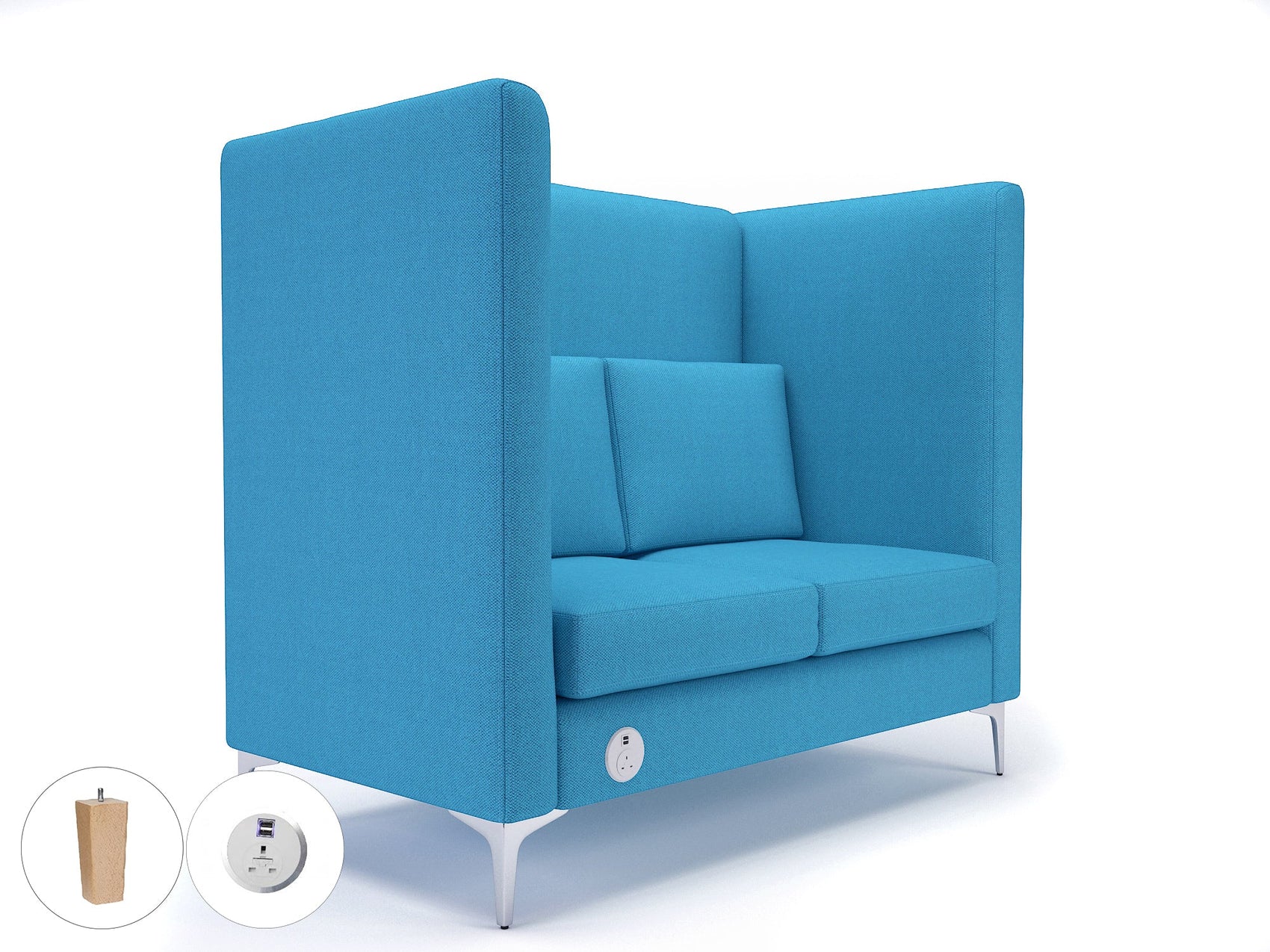 Altus - Wide Privacy Booth in Camira Era Fabric with or without sockets