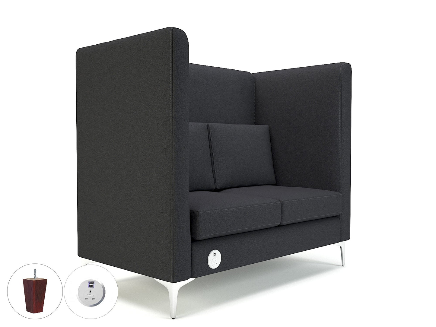Altus 128cm Wide Privacy Booth in Warwick Dolly Fabric with or without Socket