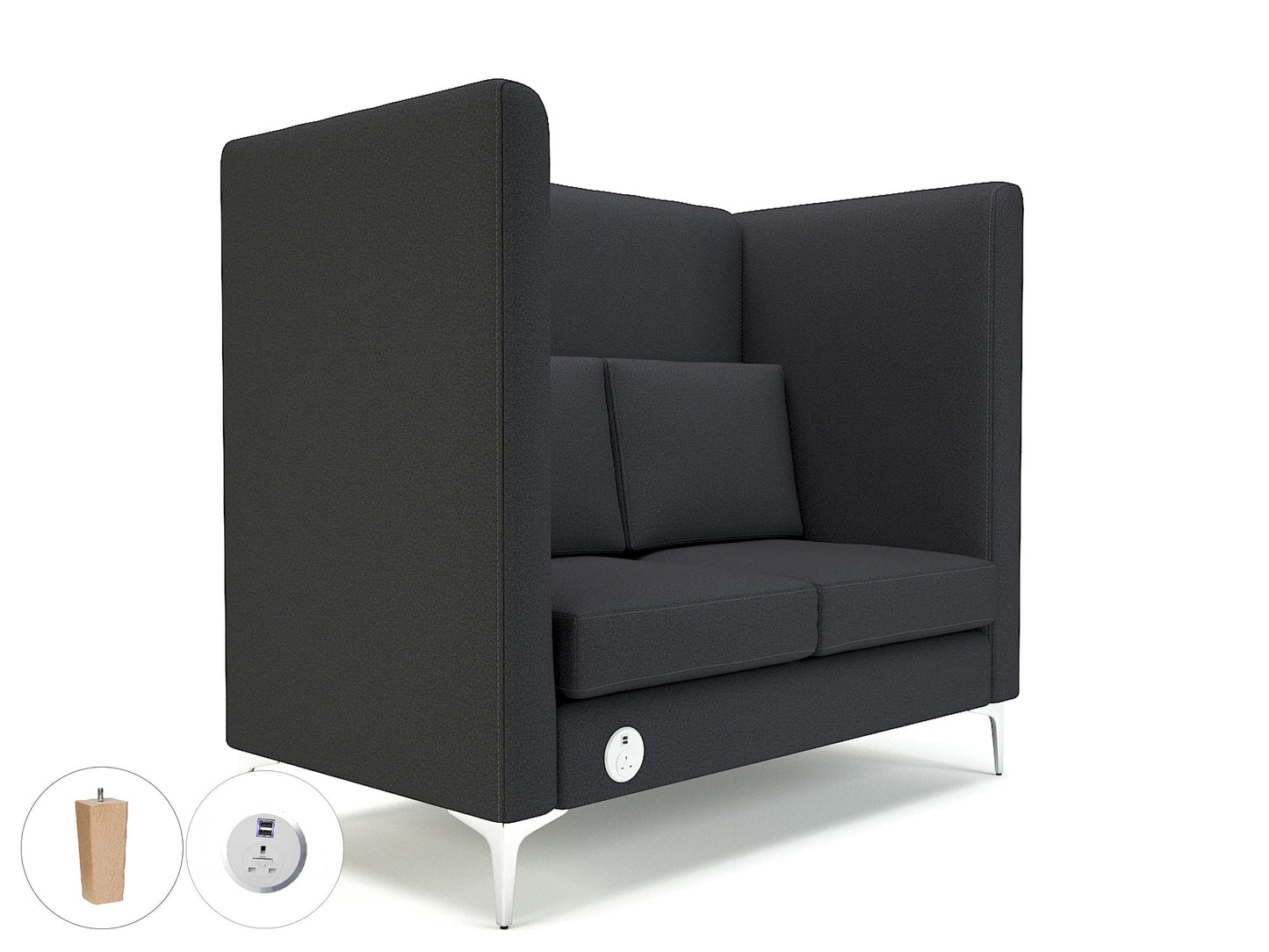 Altus 128cm Wide Privacy Booth in Warwick Dolly Fabric with or without Socket