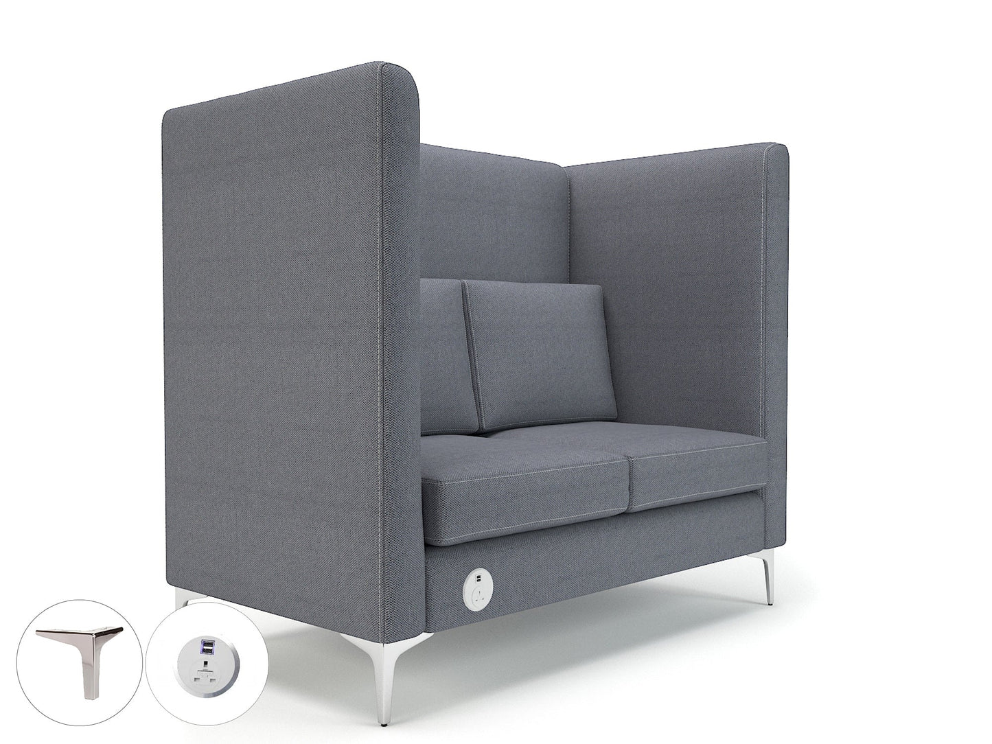 Altus - Wide Privacy Booth in Camira Era Fabric with or without sockets