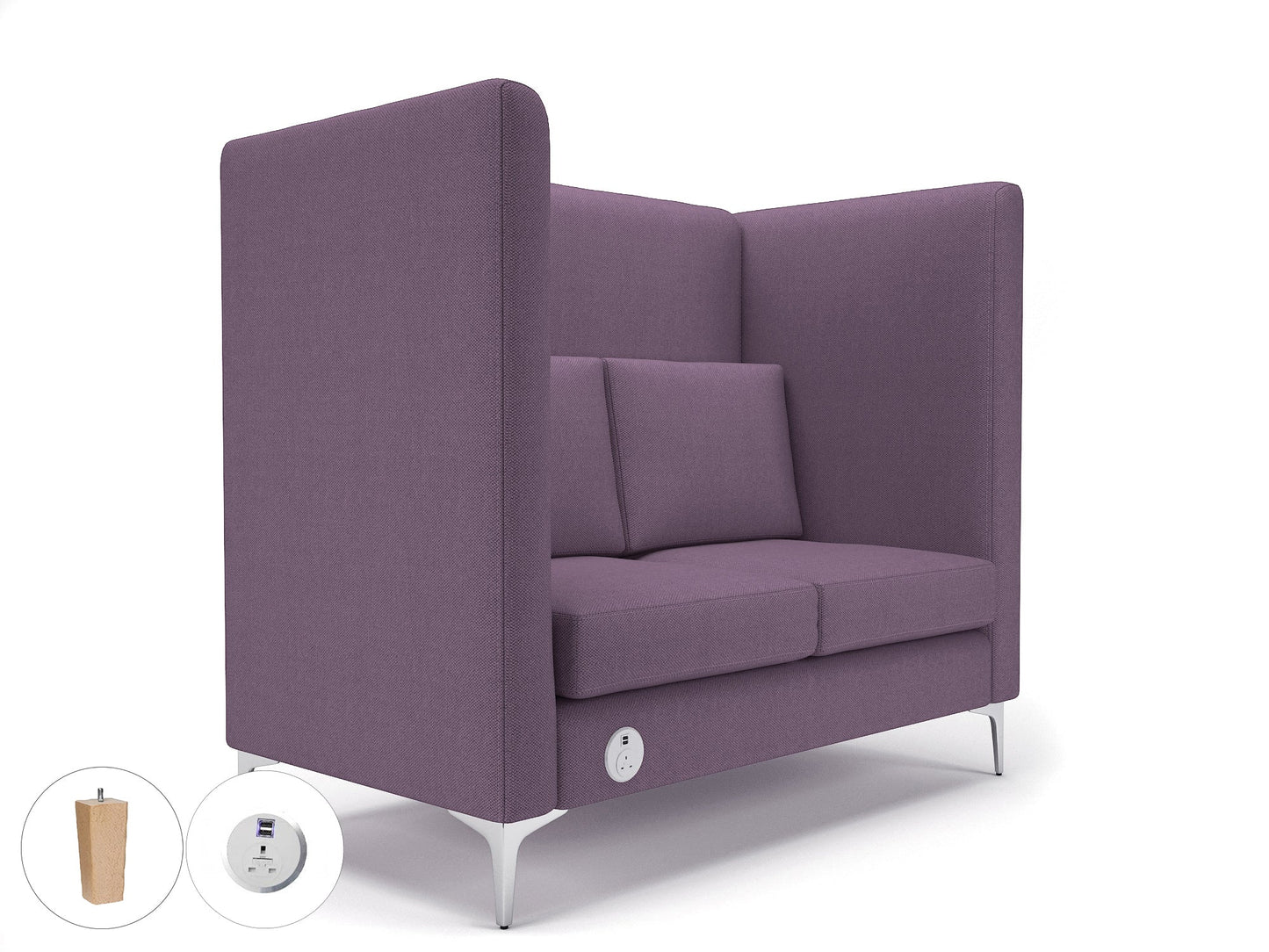 Altus - Wide Privacy Booth in Camira Era Fabric with or without sockets