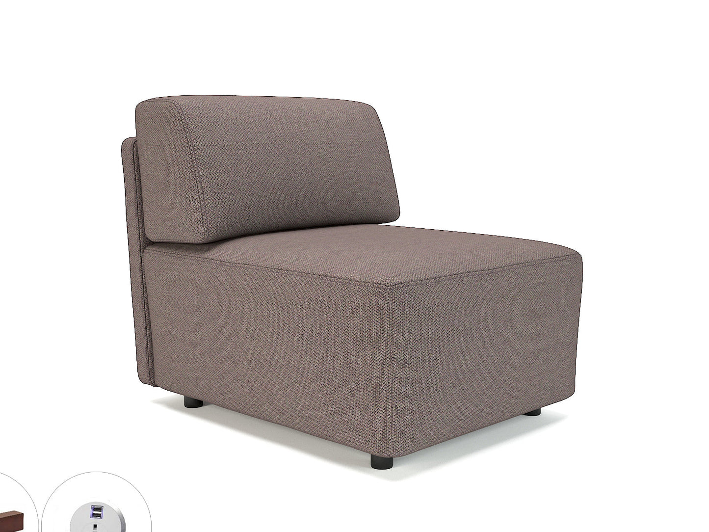 Loomis 65cm Wide Modular Unit in Camira Era Fabric with Socket