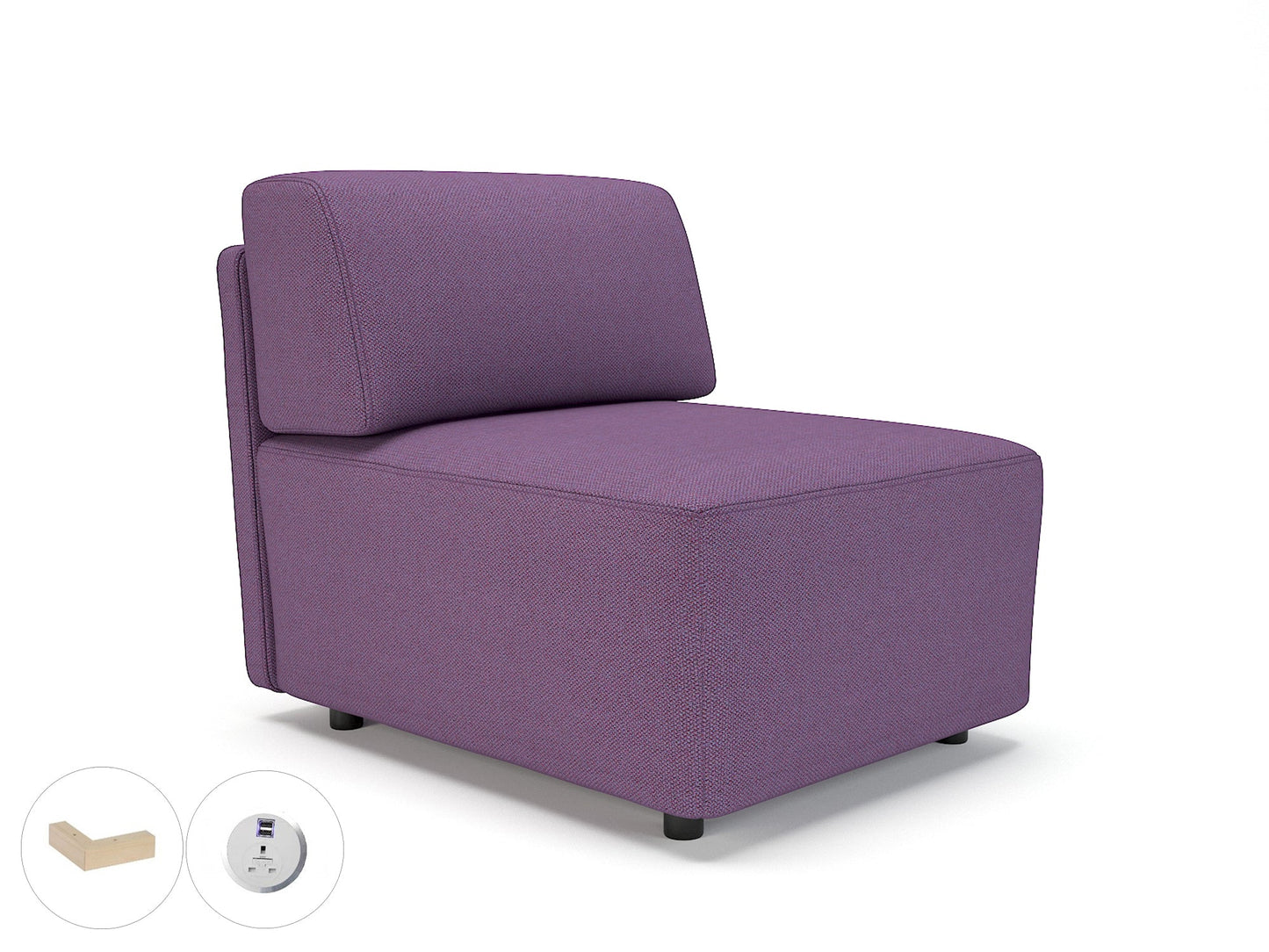 Loomis 65cm Wide Modular Unit in Camira Era Fabric with Socket