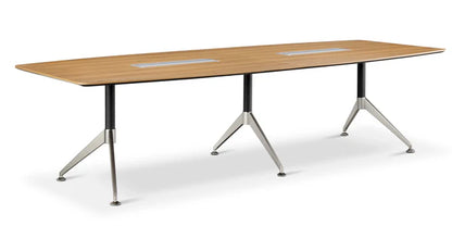 Nero Executive Boardroom Table – Walnut & Anthracite with Brushed Metal Comms Box