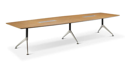 Nero Executive Boardroom Table – Walnut & Anthracite with Brushed Metal Comms Box