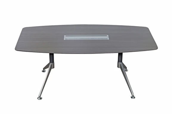 Nero Executive Boardroom Table – Walnut & Anthracite with Brushed Metal Comms Box