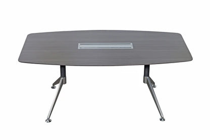 Nero Executive Boardroom Table – Walnut & Anthracite with Brushed Metal Comms Box