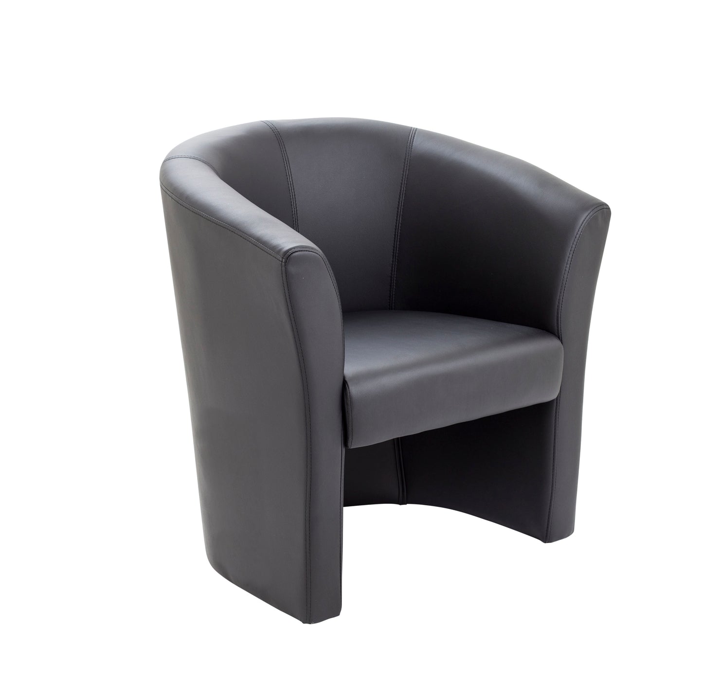 Tub Armchair|Leather Look|Black