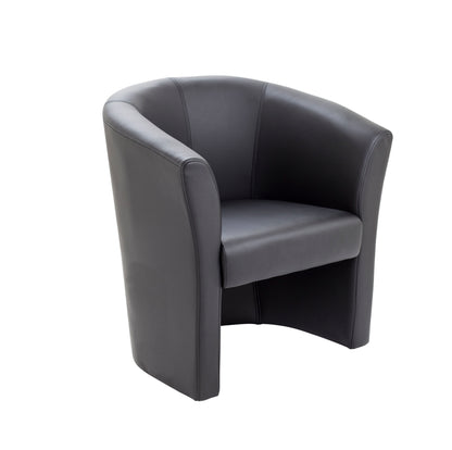 Tub Armchair|Leather Look|Black