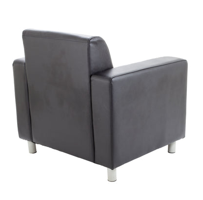 Iceberg Leather Faced Armchair