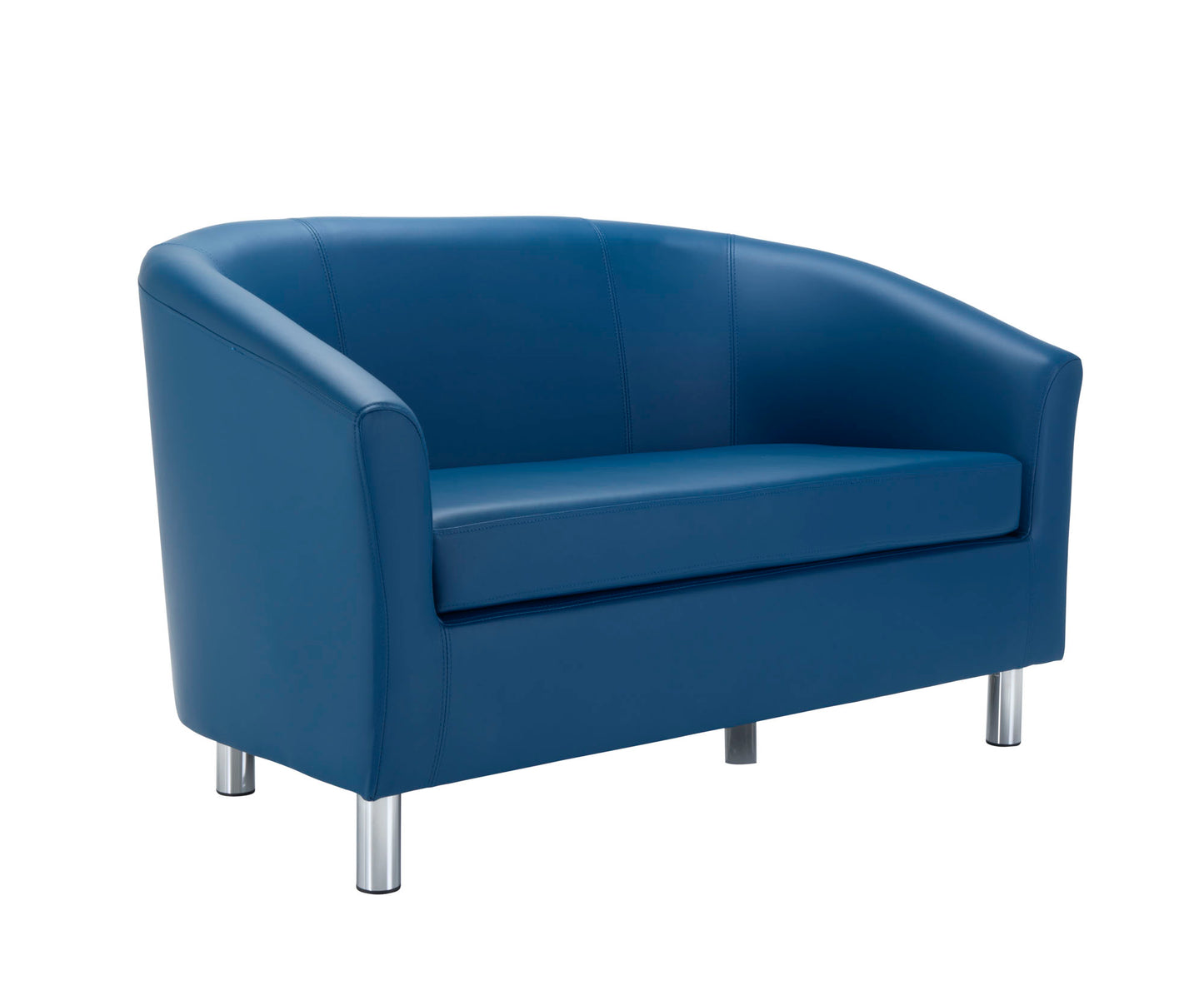 Tub|Leather Look Sofa with Metal Feet|Dark Blue