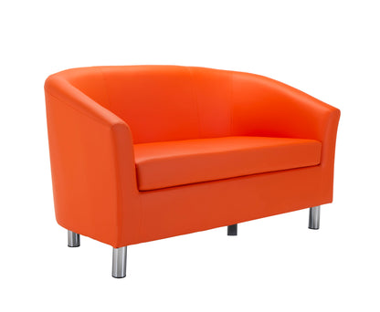 Tub|Leather Look Sofa with Metal Feet|Orange