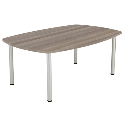 Aztec|Sierra One|Barrel Shaped|Boardroom Table (FSC)|1800x1200|Grey Oak